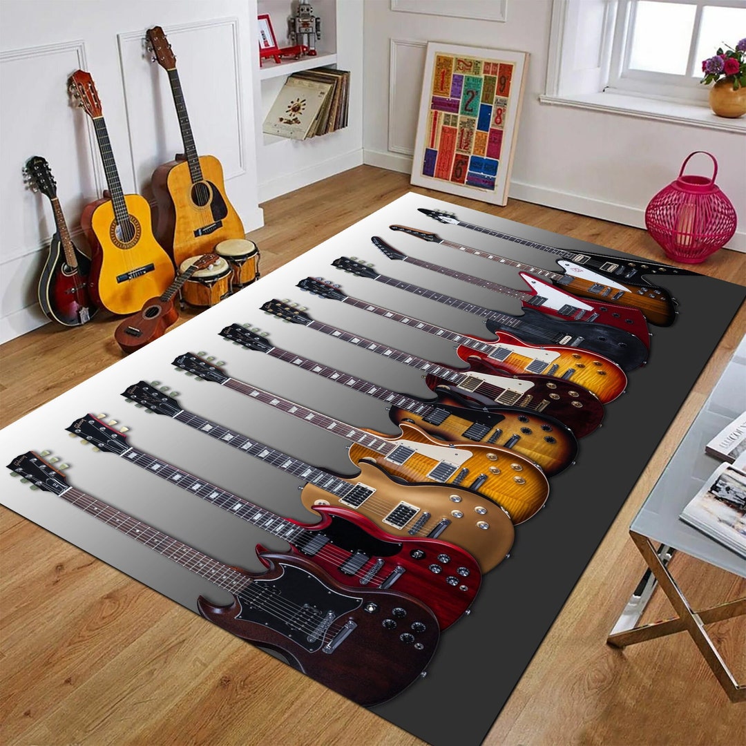 Guitar,guitar Design Rugs,music Rug,fan Rug,area Rug,popular Rug,modern