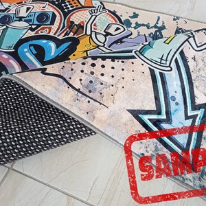 Graffiti,graffiti Rug, Unique Rug,living Room,colorful Rugs,abstract ...