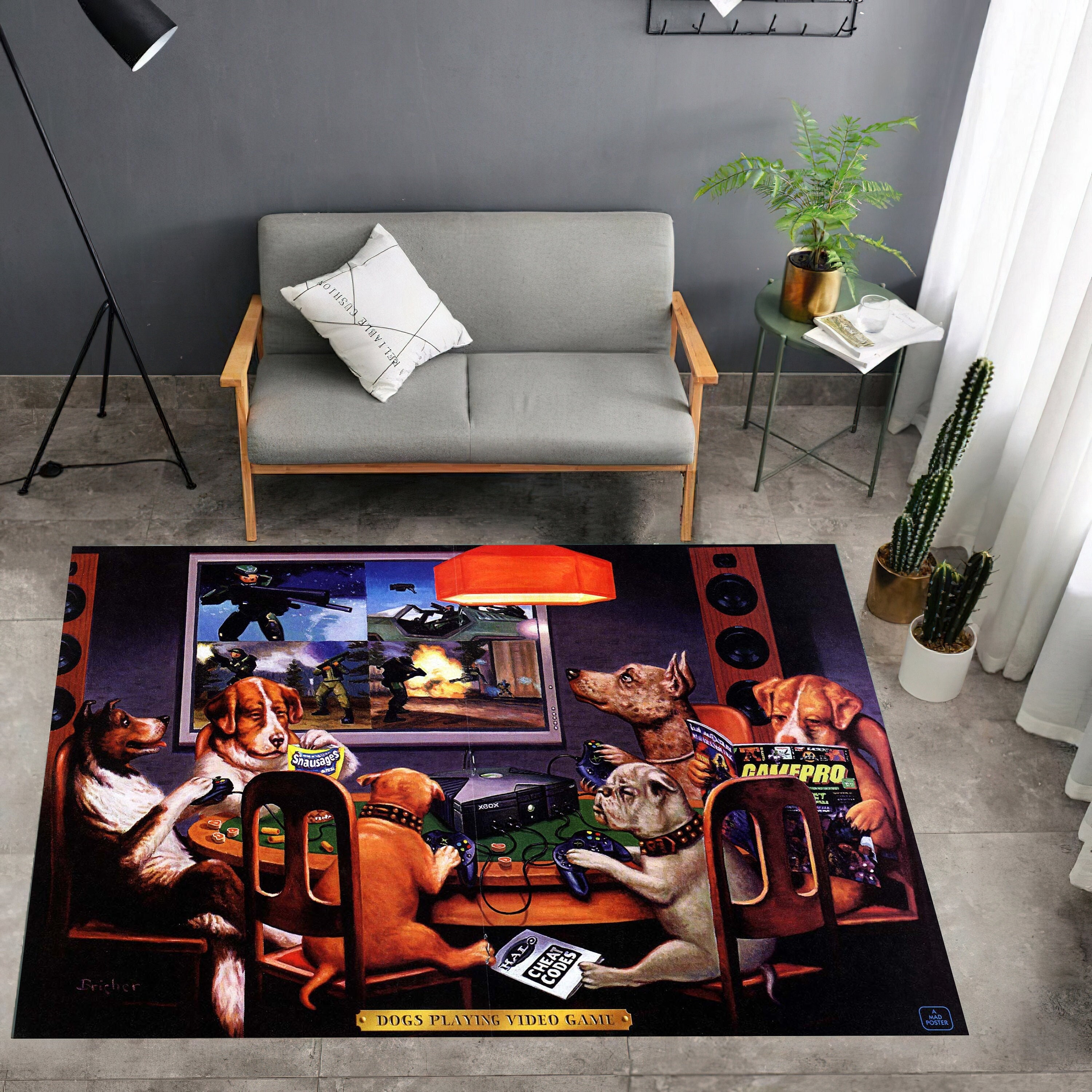 Dogs playing poker rug sale