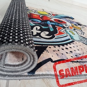 Graffiti,graffiti Rug, Unique Rug,living Room,colorful Rugs,abstract ...