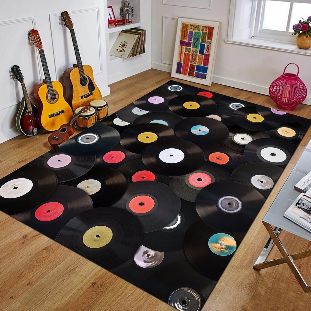 Retro Record ,music Decor Rug,music Rug, Musical Rug,music Pattern Rug