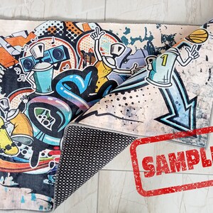 Graffiti,graffiti Rug, Unique Rug,living Room,colorful Rugs,abstract ...