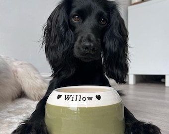 Personalised Spaniel Bowl | Long Eared Dog Bowl | Spaniel Food Bowl | Spaniel Water Bowl