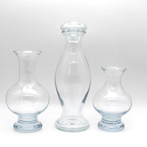 Holmegaard Water Carafe Blue Stem Glass