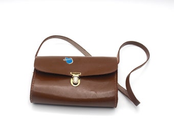 GDR bread bag for school leather handbag brown 70s