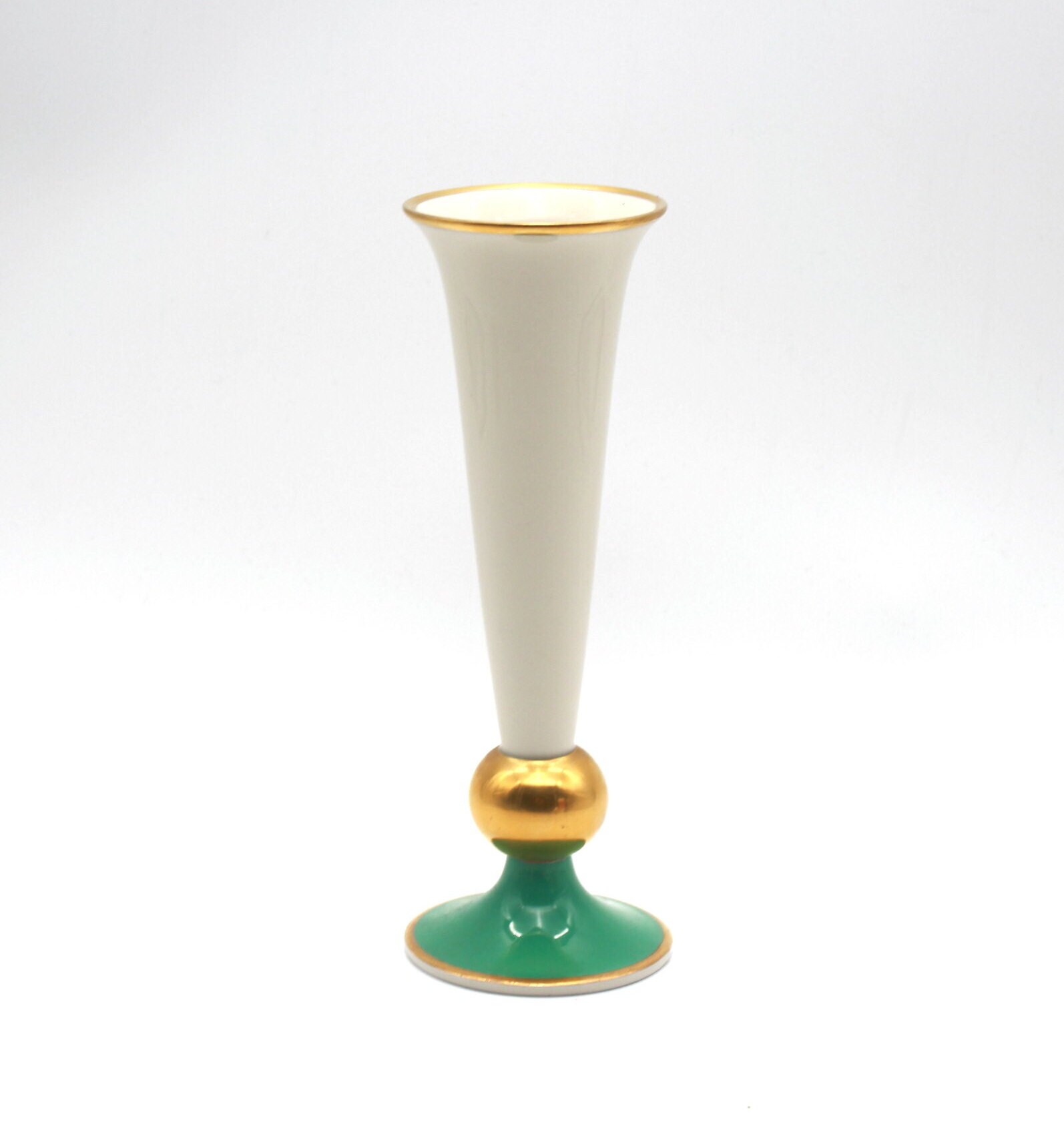 Art Deco Old Rosenthal Vase Bahnhof Selb With Gold Ball Etsy