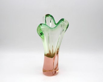 Vintage glass vase designed by J. Hospodka Chribska Sklarna Czechoslovakia 1960