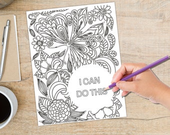 Pregnancy affirmations coloring sheets for positive pregnancy, hypnobirthing , birth preparation and mindfulness