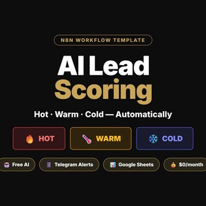 n8n Lead Qualification Workflow - AI Lead Scoring - Hot Warm Cold - Telegram Alert - Google Sheets CRM