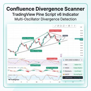 Confluence Divergence Scanner for TradingView | Pine Script v6 Indicator | RSI MACD Stochastic Cci Obv Mfi Momentum