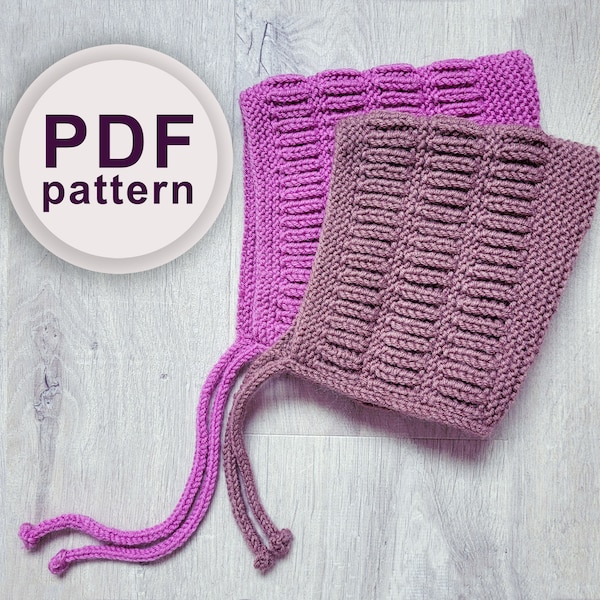 Knitting pattern baby bonnet, knitting pattern for baby, pdf knit pattern,  baby cap