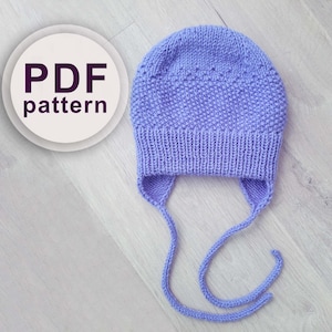 Knitting pattern baby bonnet, knitting pattern for baby, pdf knit pattern,  baby cap