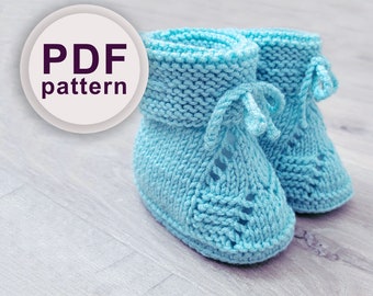 Knitting Pattern Baby Booties, knitting pattern for baby, pdf knit pattern,  Easy Bootie Pattern, Knitting Patterns for Babies 0-18 months