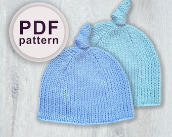 Knitting pattern baby bonnet, knitting pattern for baby, pdf knit pattern,  baby cap, Knitting pattern baby bonnet