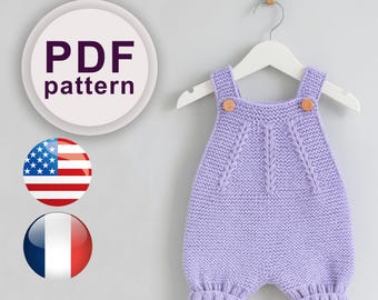 Baby Romper Knitting Pattern PDF, DIY Handmade Romper Tutorial, Knit Pattern, Instant Download 0-4 years. Romper Beginners, English Language