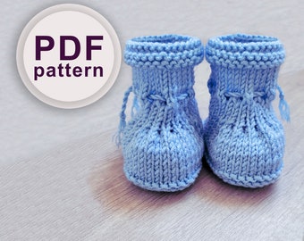 Patrón de tejer patucos para bebé, patrón de punto para bebé, patrón de punto pdf, patrón de patucos fáciles, patrones de tejido para bebés de 0 a 18 meses