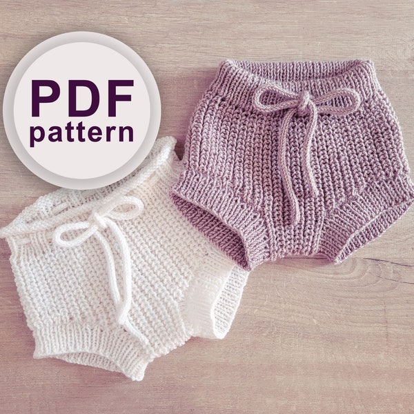 Knitting Pattern Baby Bloomer, knitting pattern Bloomer, pdf knit pattern,  Baby Bloomer Knitting Patterns,  Shorties Bloomers 0-4 years