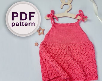 Strickanleitung Babykleid / Baby Dress / Strickkleid / Baby Strickmuster / PDF Strickmuster 0-7 Jahre
