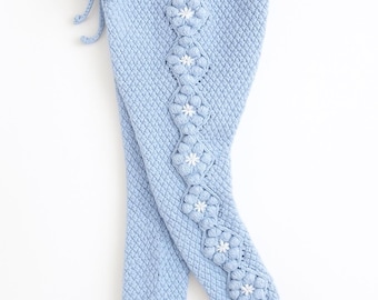 Knitting pants baby with Embroidery, knitting pattern for baby, pdf knit pattern,  baby pant