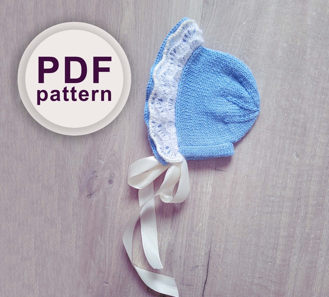 Knitting Pattern Baby Bonnet With Ruffles, Knitting Pattern for Baby ...