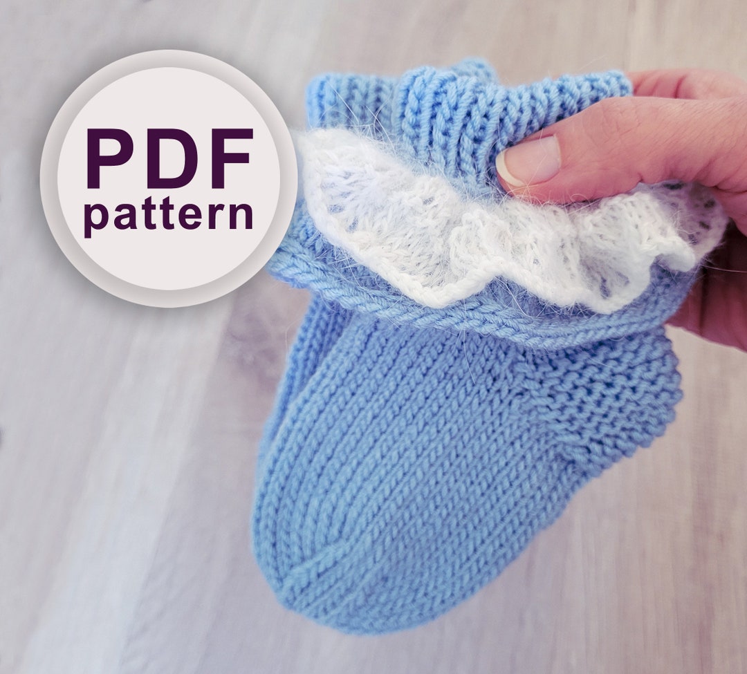 Knitting Pattern Baby Socks With Ruffles, Knitting Pattern for Baby, Pdf Knit Pattern, Baby