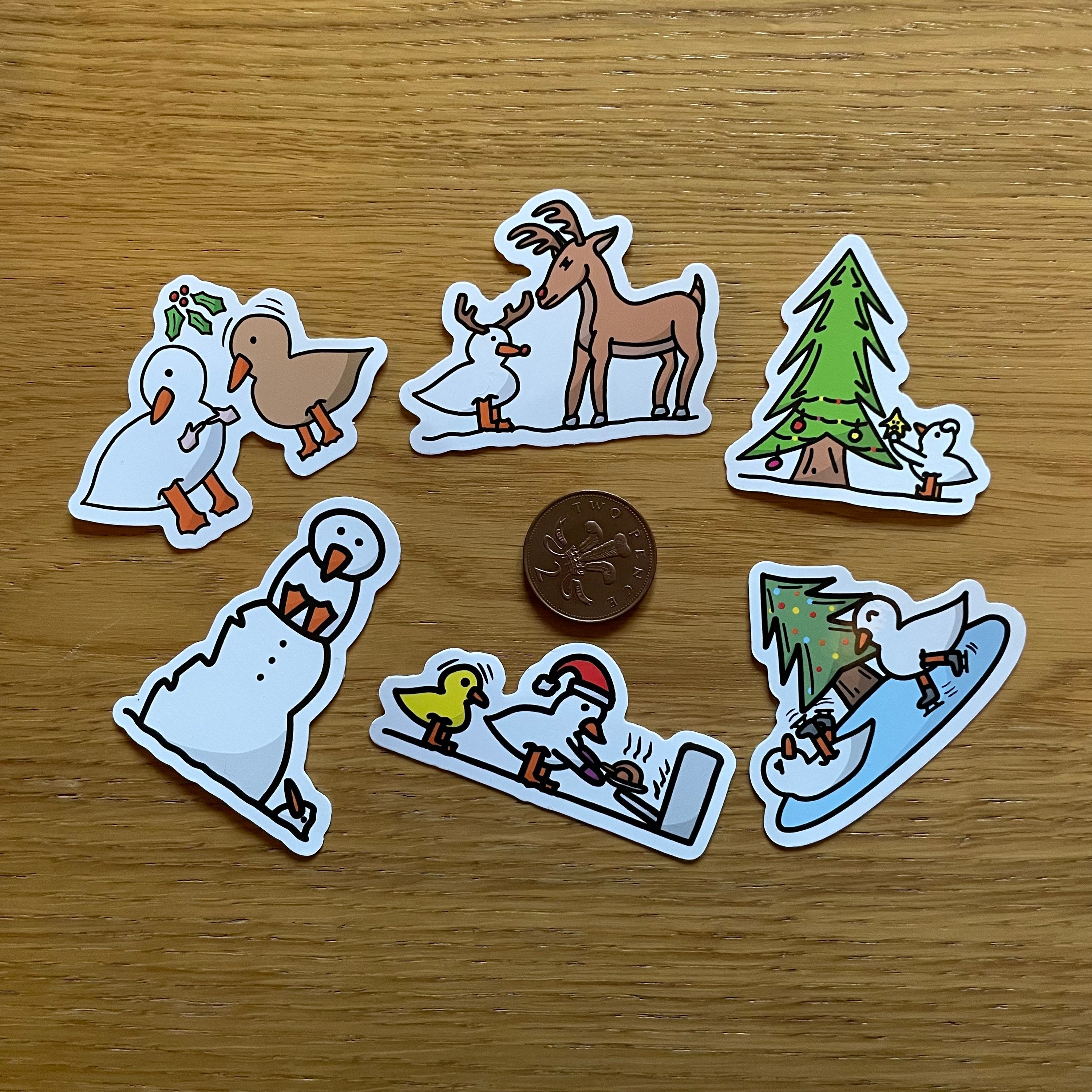 Christmas Ducks Sticker Set, Vinyl Stickers, Cute Stickers, Laptop ...
