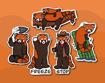 Red Panda Stickers Pack, Red Panda Stickers, Panda, Cute stickers, Furry sticker, Vinyl stickers, Laptop sticker