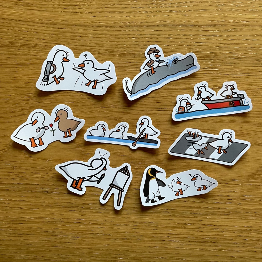 Funny Ducks Stickers Set, Mallard Duck, Vinyl Stickers, Cute Stickers ...
