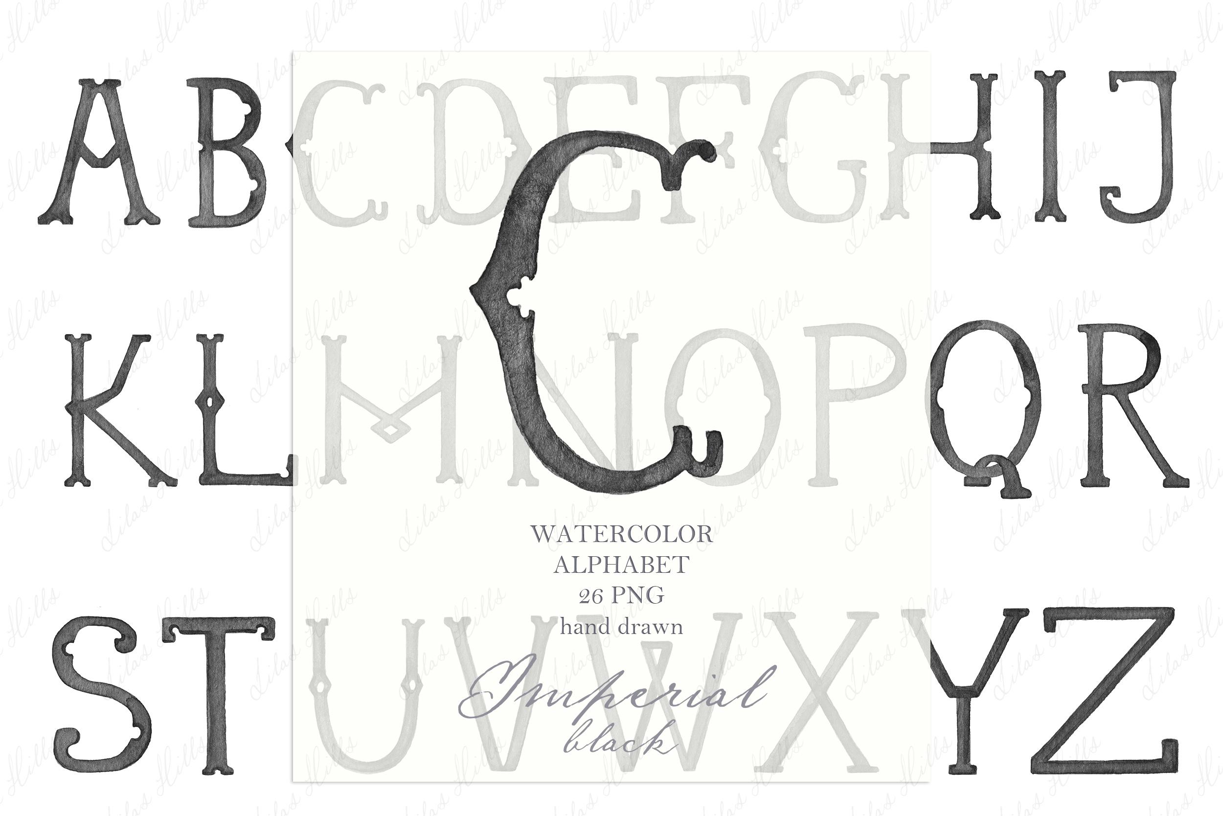 Watercolor Black Letter Monogram PNG - Vintage Calligraphy (digital  Download) - Etsy, image size:2500x1668