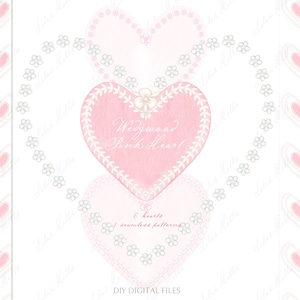 Wedgwood roze hart Valentijnsdag vintage DIY digitale clipart. Babyshower Digitaal papier Aquarellijsten Babyshower