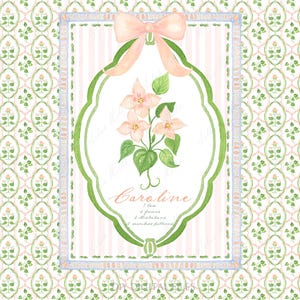 Pêche Grand millénaire botanique bleu aquarelle DIY clipart Grand millénaire pépinière oeuvre mariage Clipart numérique papier cadres