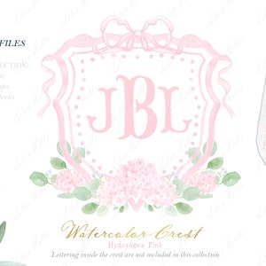 Hortensia rose clair aquarelle crête bébé fille bricolage hôpital porte signe aquarelle Clipart