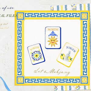 Mahjong Set Clipart: Amalfi Coastal Watercolor PNG (Digital Download) image 7