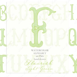 Matrimonio monogramma PNG fiorire lettere di calligrafia vintage per Crest fai da te luce verde digitale acquerello Clipart