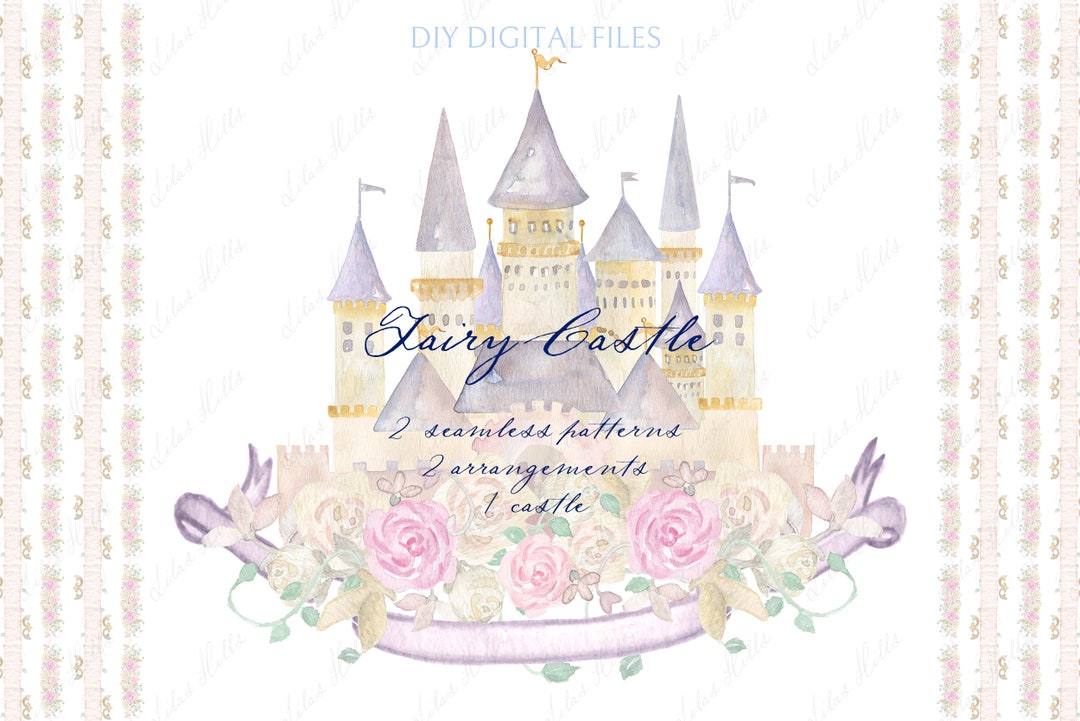 Watercolor Castle Clipart, Baby Girl DIY Graphics (digital Download) - Etsy