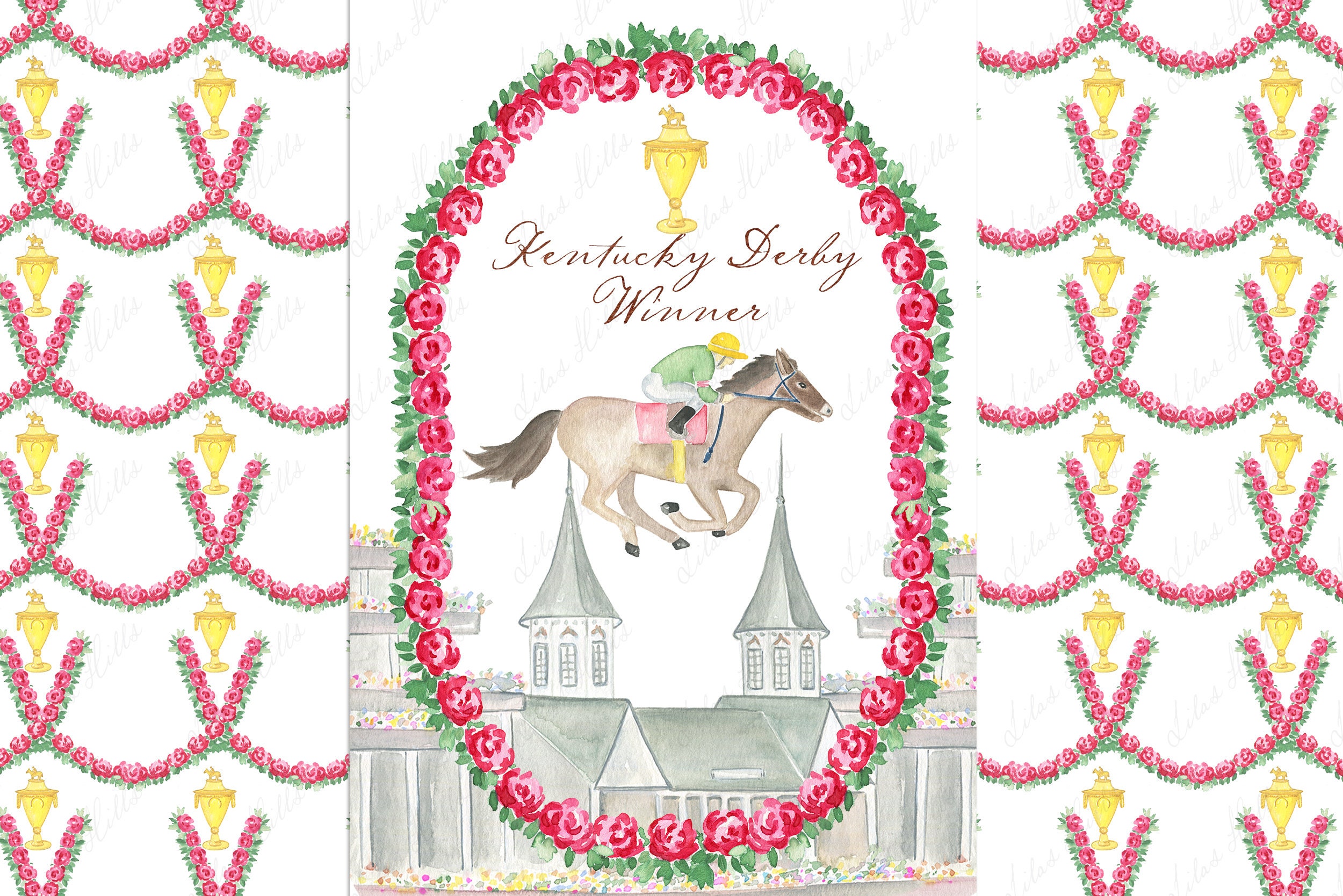 Kentucky Derby Winner Race DIY Digital Clipart. Digital Paper