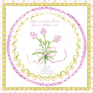 Gran milenario Botánico Lila Sueño Flores Acuarela DIY clipart Gran milenario Lavanda Clipart Marcos de papel digital