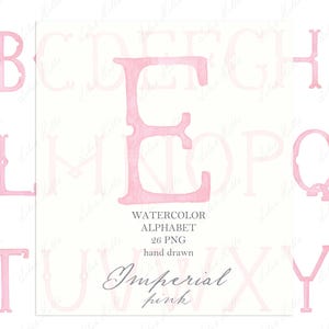 Wedding Monogram PNG Watercolor Pink Vintage Calligraphy Letters for Crest DIY Imperial Digital Watercolor Clipart