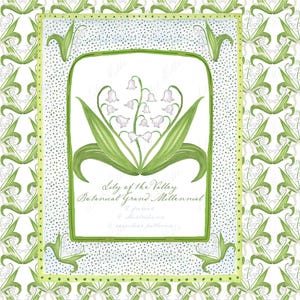 Muguet botanique grand millénaire fleurs blanches et vertes aquarelle bricolage clipart oeuvre d'art mariage Clipart numérique