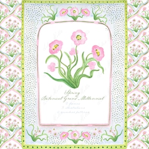 Fleurs botaniques roses printanières Grand millénaire aquarelle DIY clipart Grand millénaire pépinière oeuvre d'art mariage Clipart