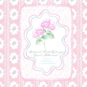 Grand millenario botanico rosa blu verde fiori acquerello fai da te clipart Grand millenario vivaio opere d'arte matrimonio clipart cornici digitali