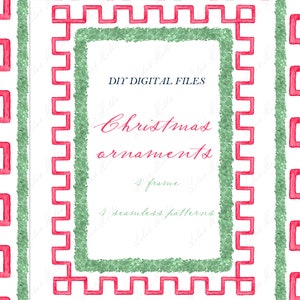 Décorations de Noël.  Clipart de Noël DIY Couronne de Noël en papier numérique