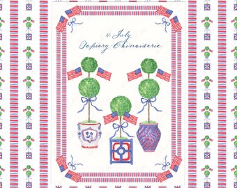 Aquarell Topiary Topiary Clipart - 4.Juli Chinoiserie (Instant Download)