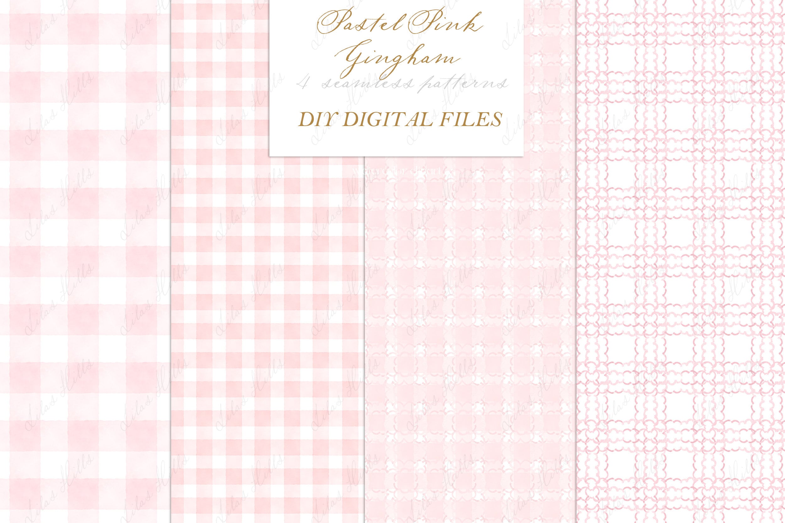 Gingham Pastel Pink Pattern Frames DIY Baby Shower Invitation Digital ...