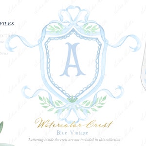 Recién nacido niño vintage familia acuarela cresta DIY polvoriento azul arco papeles digitales acuarela clipart