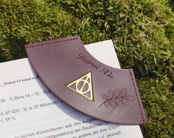 Harry Potter Personalized Bookmark with Name, Handmade Personalized PU Leather Side Corner Bookmark - Leather Gift