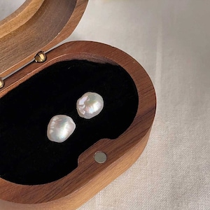 Barockstil, ovanliga sötvattenspärlörhängen med stift i 925 sterlingsilver, vintageörhängen för kvinnor, örhängen i barockdesign