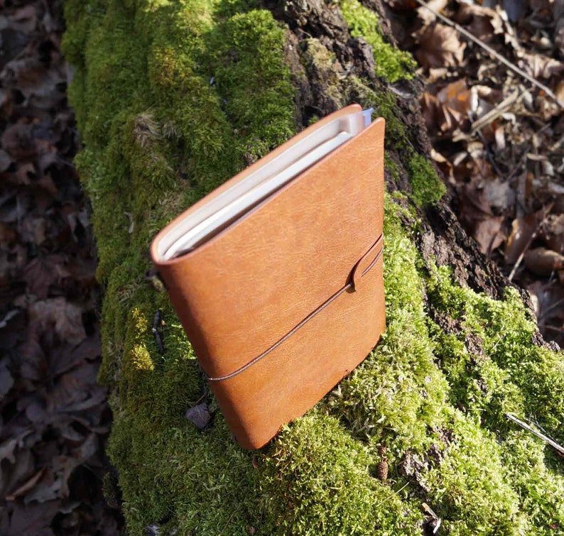 Nachfüllbar PU Leder Handbuch mit persönlicher Gravur Geschenke für die Uni, mit zwei Einrichtungsstile, Visitenkartenhalter Plastiktüte Bild 3