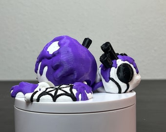 Cinderwing3D Adorable tortuga morada de manzana venenosa, ¡perfecta para la decoración de Halloween!
