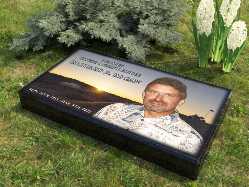 28x16x3, Headstone for Dad, Granite, Memorial, Headstone, Grave Marker
